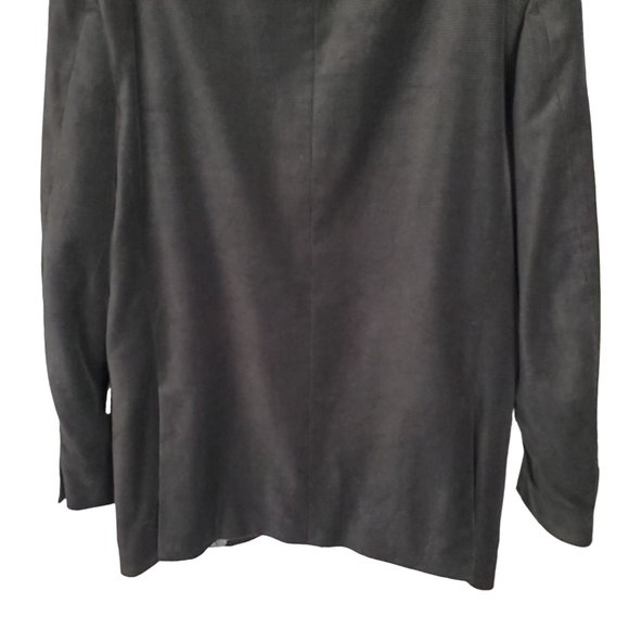 Alfani Mens Size 40L Blazer Sport Coat Slim Fit Velvet Micro Check Black Gray - Picture 7 of 16